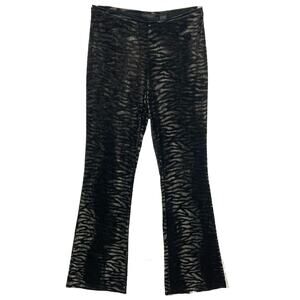 Vintage Y2K EXPRESS Pants Women S Velour Velvet Flare-Kick Animal Brown Black